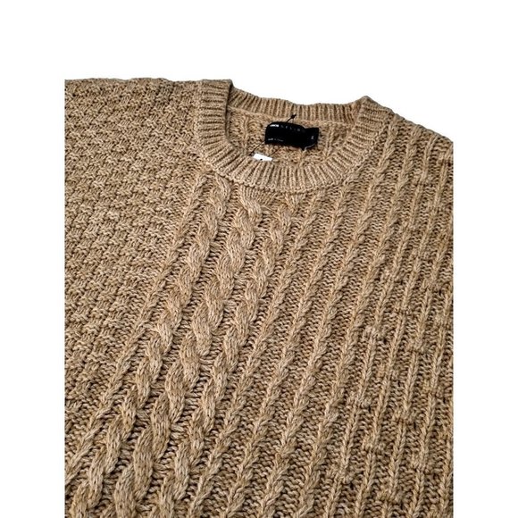 ASOS Tan Brown Chunky Waffle / Cable Knit Oversize Relaxed Soft Jumper Size 2XL - Picture 6 of 7